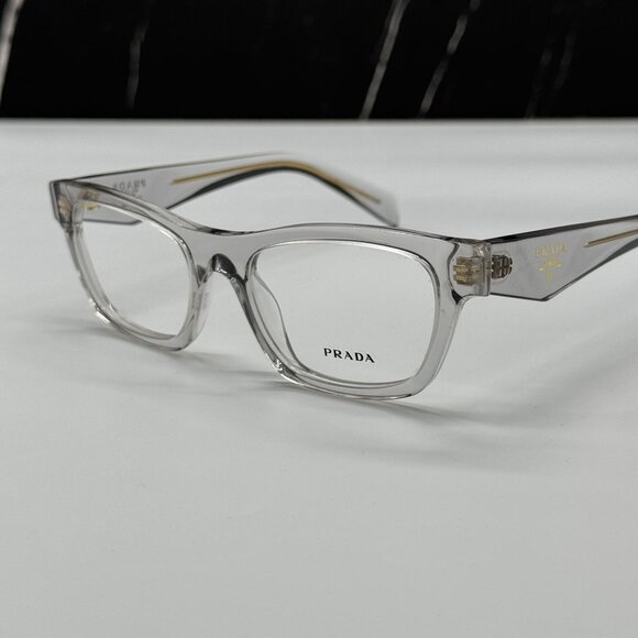 NEW PRADA PRB01V 12R1O1 WOMEN TRANSPARENT GRAY VPR B01 12R1O1 EYEGLASSES - Picture 6 of 9